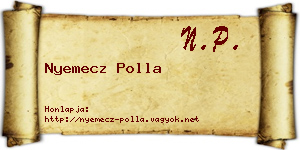Nyemecz Polla névjegykártya